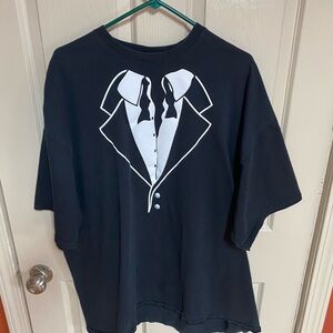 Black Tuxedo Graphic Short Sleeve Tee